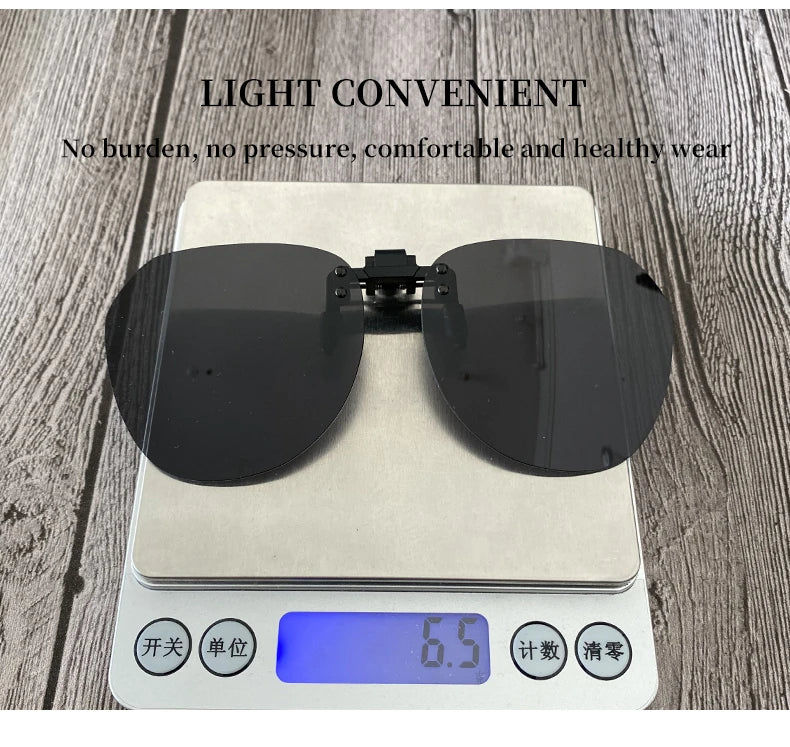 DOHOHDO New Men Women Clip On Sunglasses Polarizing UV400 Protention Vintage Clip Polarized Glasses Night Vision Driving Goggles