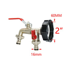 Durable IBC Tank Tap Adapter S60*6 Coarse Thread to 1/2'' 3/4'' Water Connector Replacement Valve Fitting