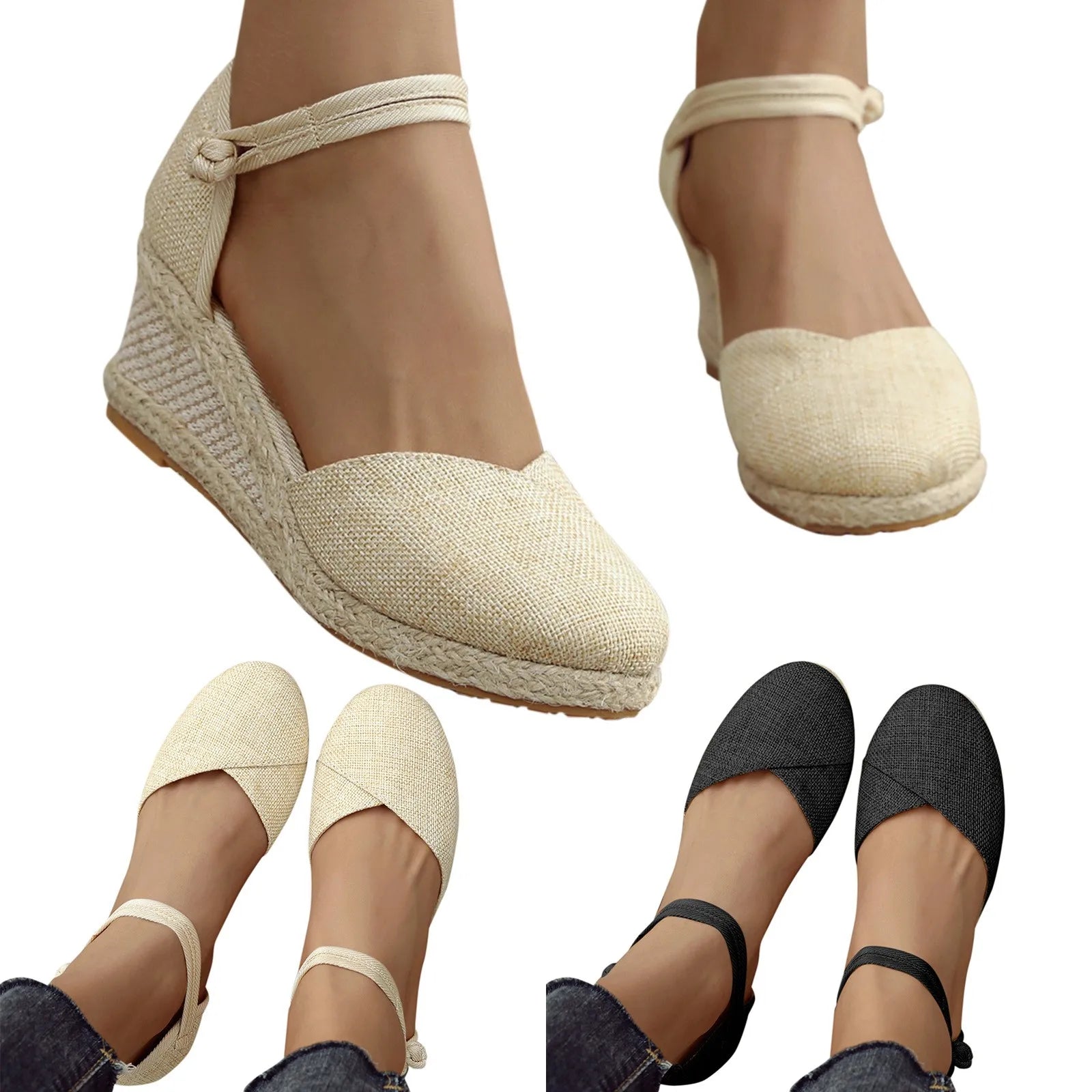 Espadrilles Wedges Woman Sandals Summer 2024 New In Ladies Comfort Casual Shoes Party Sandals Footwear Zapatillas Mujer Verano