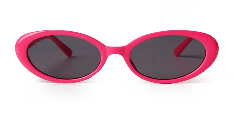 STORY Trendy Hot Pink Small Oval Sunglasses Women Men Vintage Tortoiseshell Narrow Frame Sun Glasses UV400 De Sol Mujer S77224H