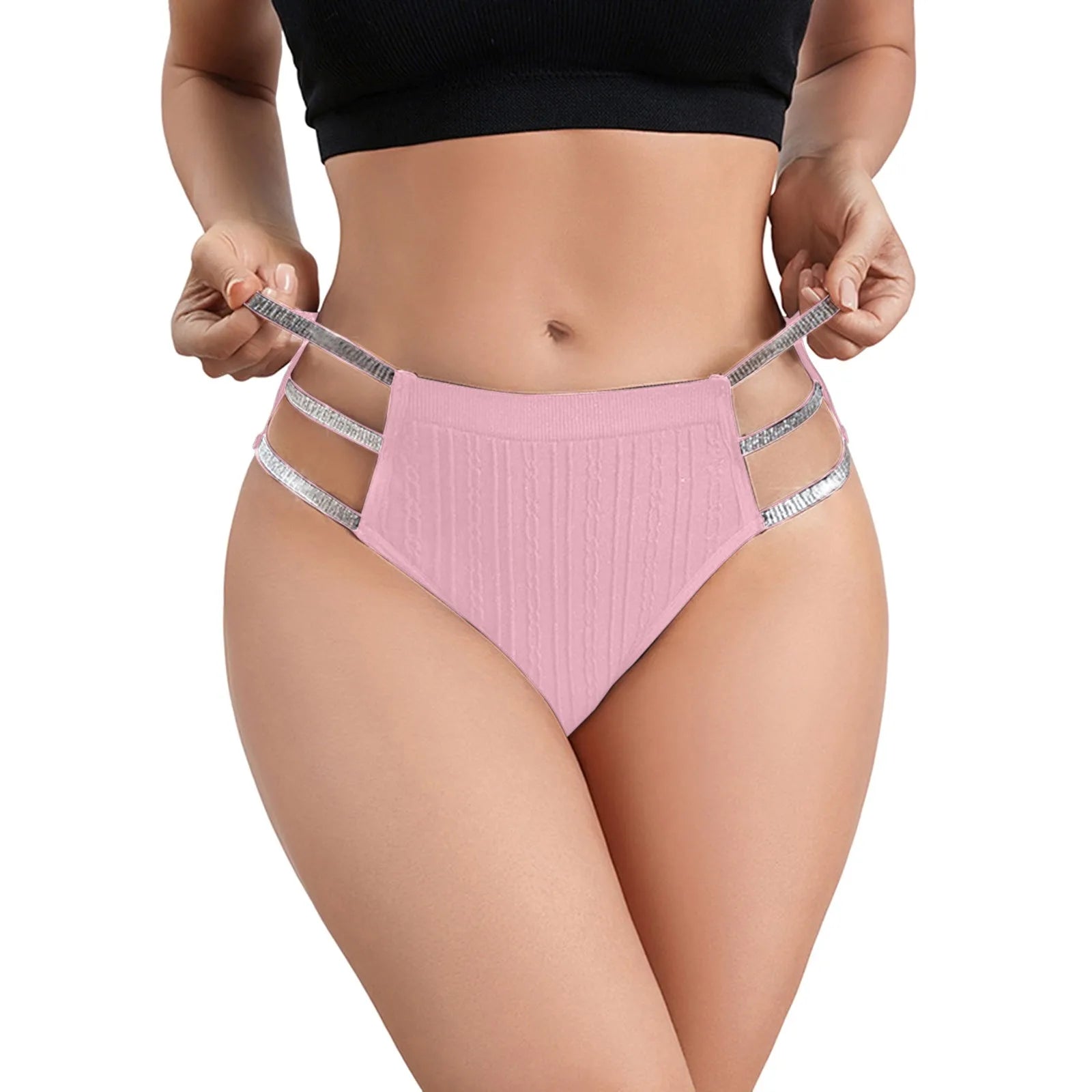 Lingerie For Ladies Lace Stretch Soft Panties Thongs Solid Low Waist Briefs Breathable Seamless Underwear Woman Clothing