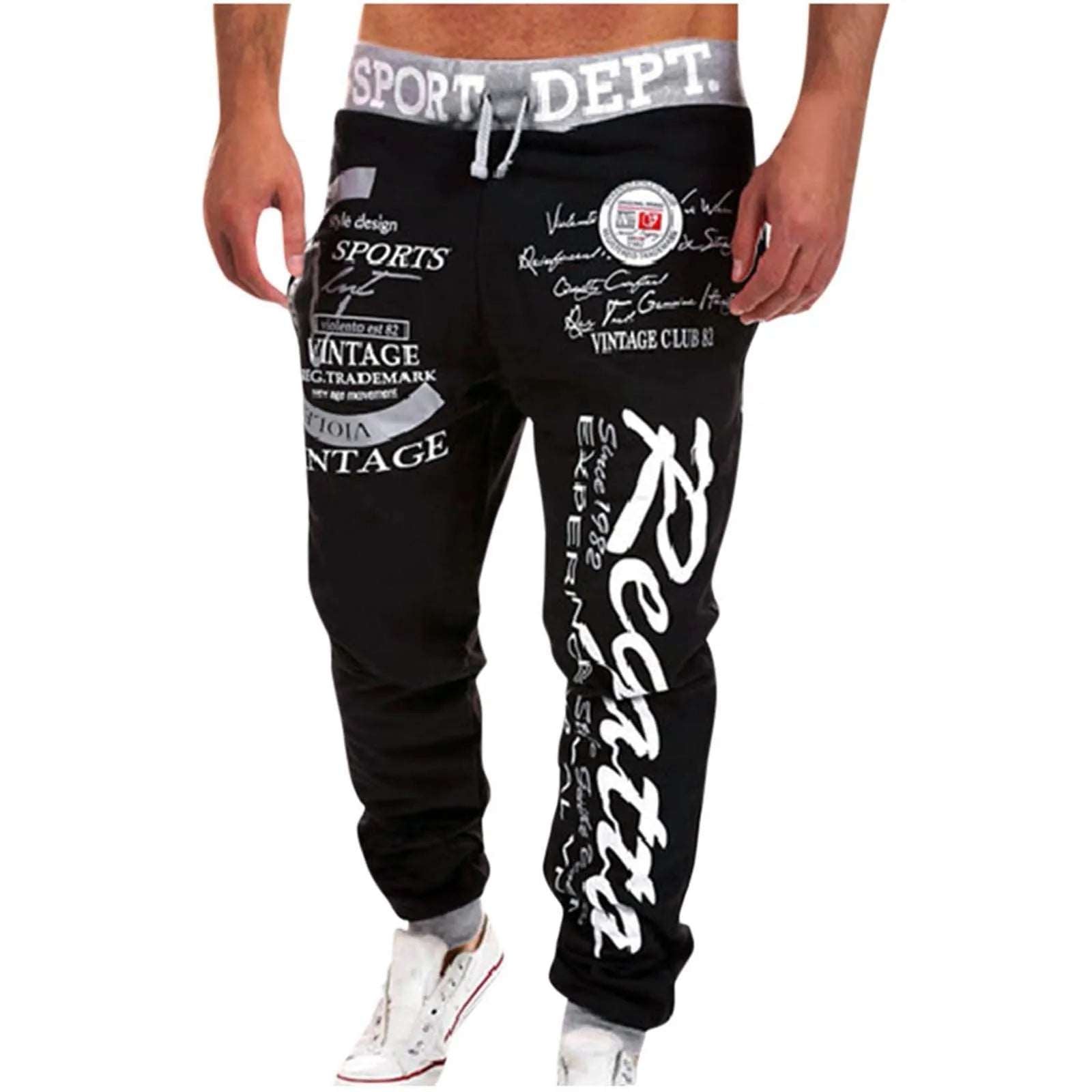 Men'S Hip Hop Casual Jogging Pants Letter Print Sport Gym Fitness Slim Fit Baggy Trousers Sportwear Sweatpants Jogger Tracksuit