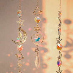 Suncatcher Crystal Wind Chimes Hanging Pendant Bling Catch Sun Glass Wind Chime Rainbow Prism Window Outdoor Hanging Decoration