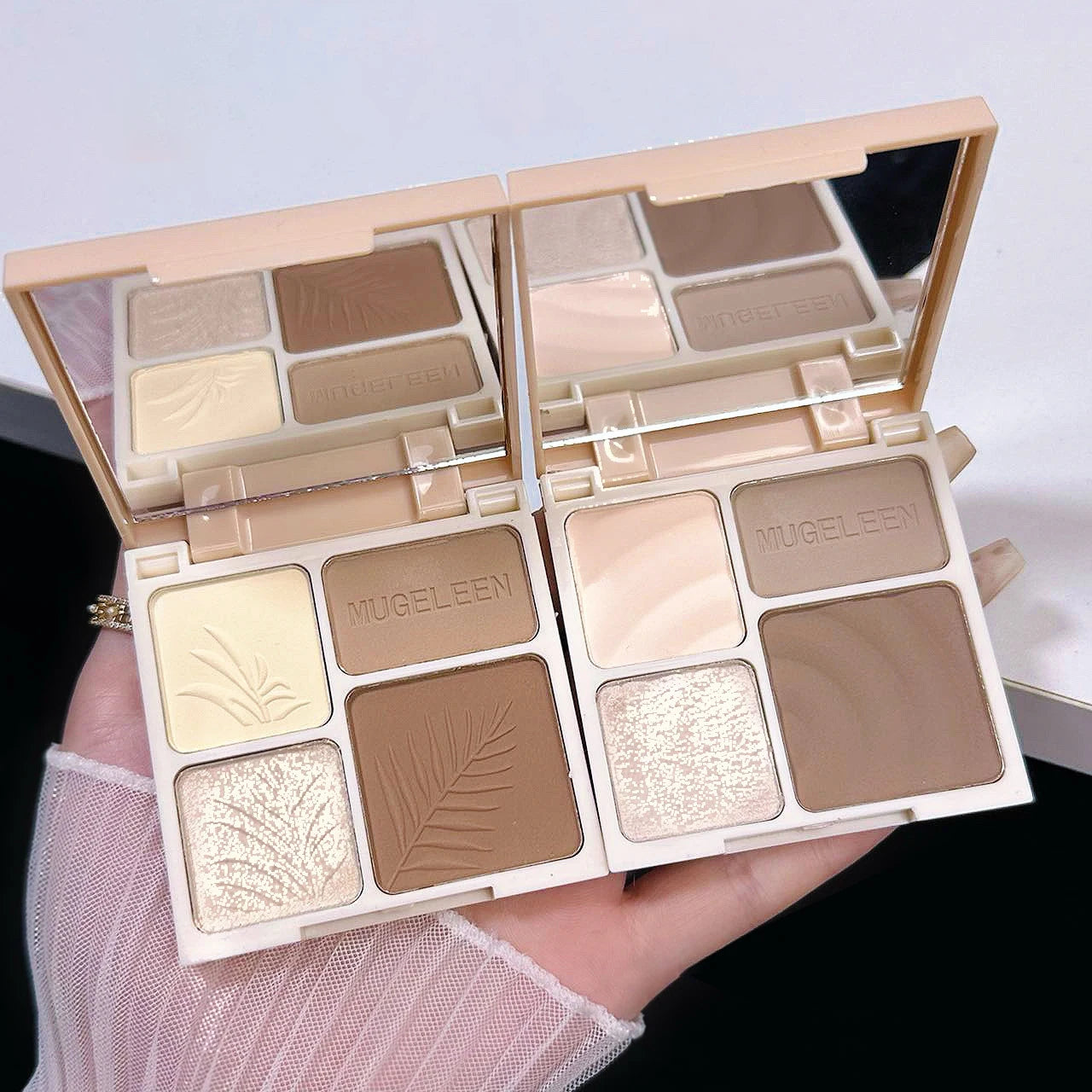 Paleta de maquillaje iluminador facial de 4 colores, sombra de nariz 3D, cosméticos, paleta de sombras mate para contornear el rostro, herramienta de maquillaje de belleza facial