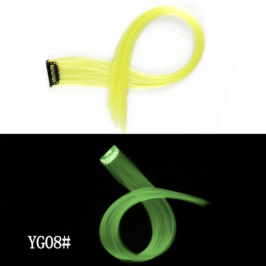 Synthetic Clip In One Pieces Raiinbow Hair Extensions  Straight Synthetic Hair Pieces 18" Long  Ombre Hair Pink Purple Red Blue