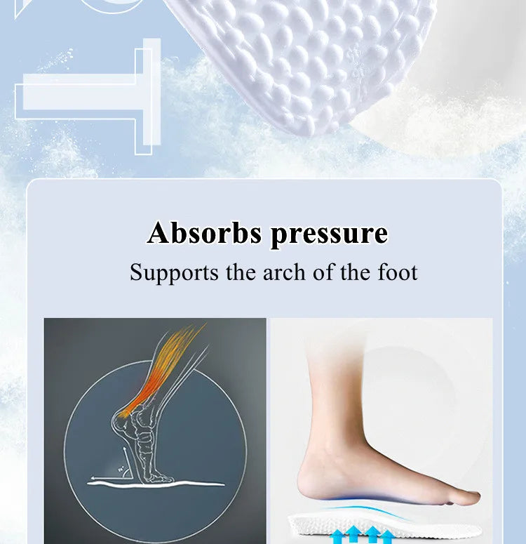 Arch Support Foot Insoles Foam Sports Insole Air Cushion Shock-absorbing  Running Basketball Insoles Super Soft Bottom Shoe Pads