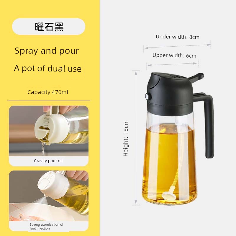 Fuel Injector For Home Food Grade Atomization Kitchen Non-Oil-Stick Dual-Use Two-in-One Oil Dispenser Glass Oil Tank