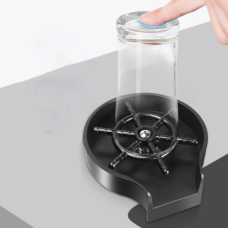 Household High Pressure Cup Washer Coffee Bar ABS Automatic Flushing Push Cup Washer Kitchen Coffee Accessories