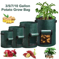 3/5/7/10 Gallon Plant Growing Bags PE Vegetable Grow Bags with Handle Thickened Growing Bag Potato Onion Bag Outdoor Garden Pots