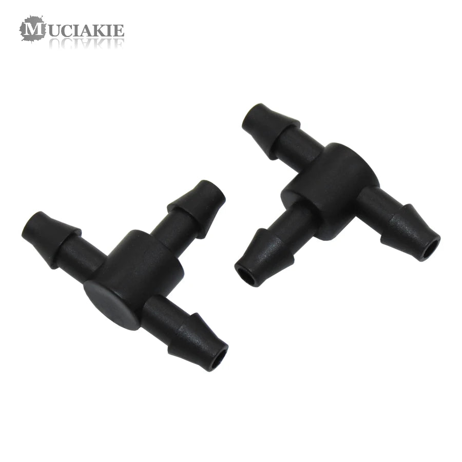 MUCIAKIE 50PCS Barb Tee Piece 3 Way 4/7mm Connector Garden Watering Pipe Hose T Joint Micro Drip Irrigation Tool 1/4'' Couplings