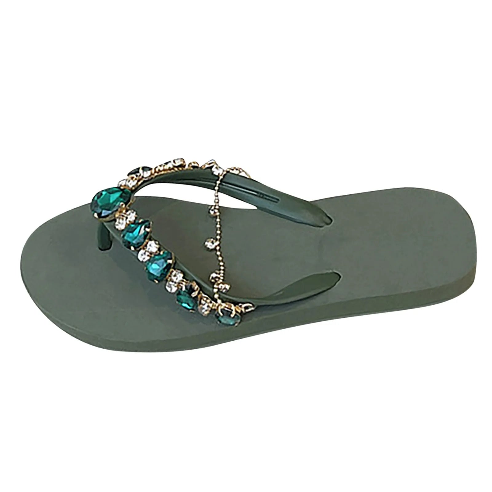 Women Sandals Flip-Flops Beach Thongs Flats Clip Toe Bohemian Rhinestones Flip Toe Shoes Flats Roman Sandalias Mujer 2024