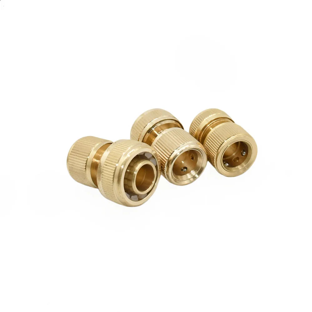 Copper Connector 1/2 5/8 3/4 Garden Hose Quick Connector Brass Metal Repair Fitting Water Pipe Coupler