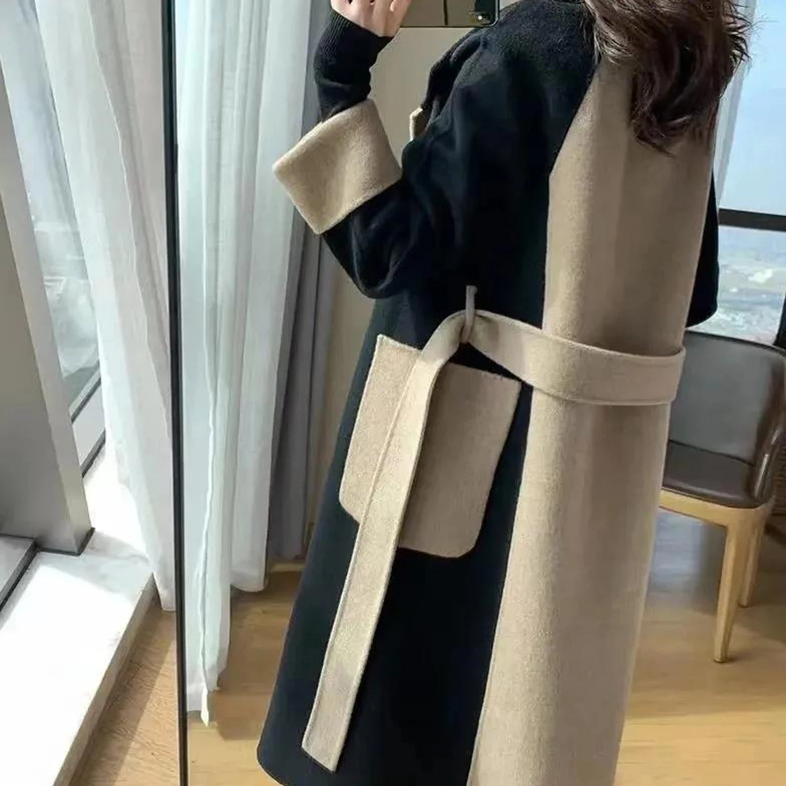 Women Winter Coat Chic Lapel Women Winter Overcoat Outwear Women Winter Overcoat  Elegant Soft Winter Overcoat for Shopping