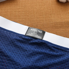 Addicted mens low waist breathable ice mesh hole comfortable fashion briefs men