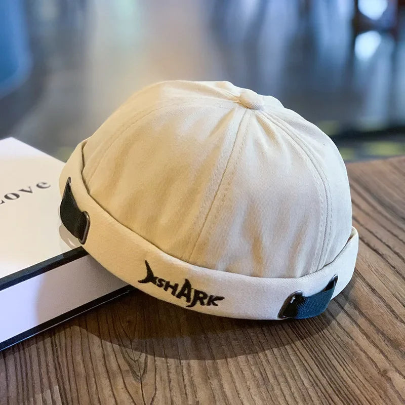 Fashion Denim Docker Cap Solid Skullcap Solid Color Sailor Cap Beanie Hats Men Women Bucket Cap Brimless Hat Adjustable Dad Hat