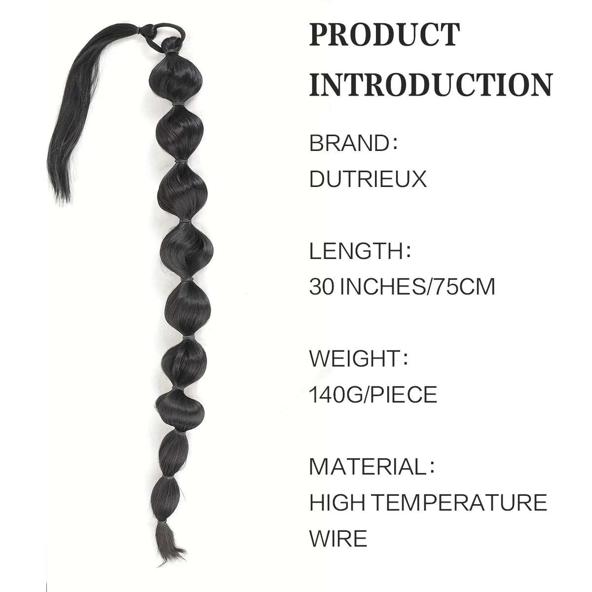 Extensiones de cabello sintético africano con cola de caballo esponjosa: trenza larga extendida con cola de caballo con burbujas para un aspecto voluminoso Accesorios para el cabello