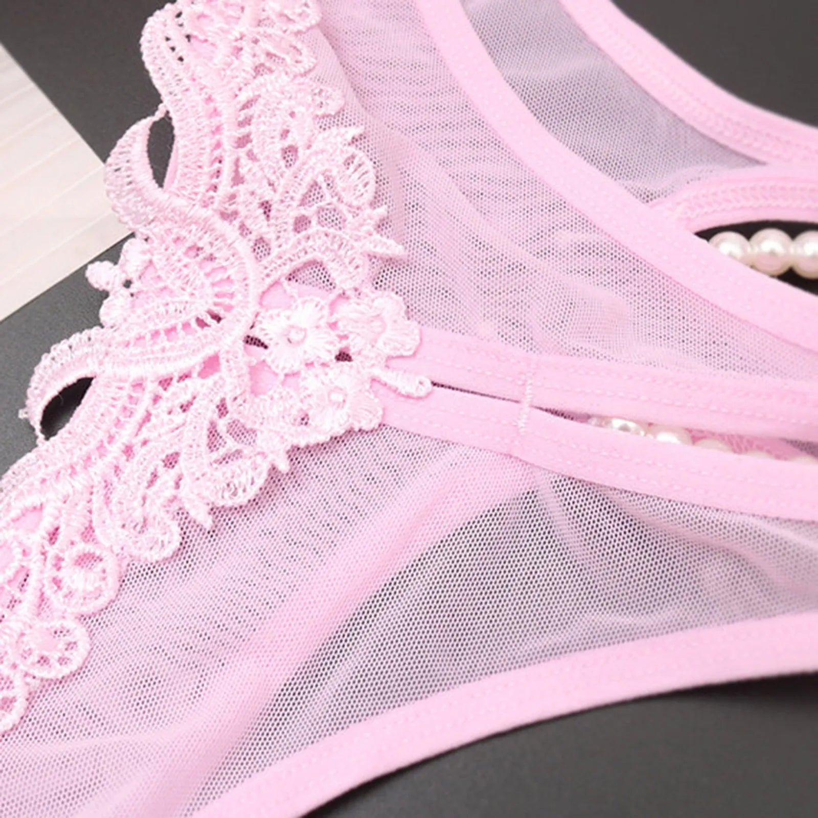 Sexy Panties For Women Plus Size Underwear Lace Open Pearl Massage Low Waist Triangle G String Pants Sexy Lingerie For Women