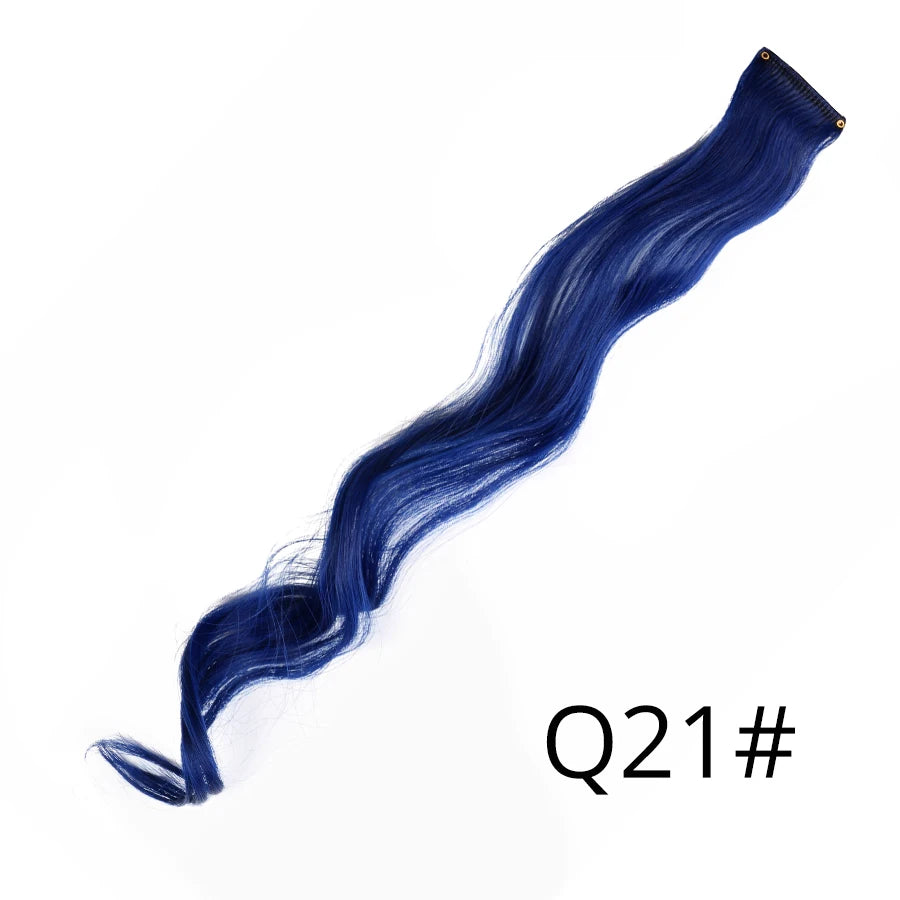 Synthetic Clip In One Pieces Raiinbow Hair Extensions  Straight Synthetic Hair Pieces 18" Long  Ombre Hair Pink Purple Red Blue