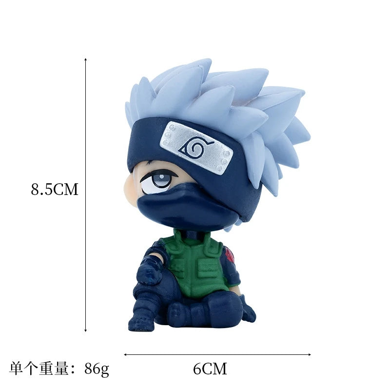 9cm Naruto Anime Figure Naruto Kakashi Action Figure Q Version Kawaii Sasuke Itachi Figurine Car Decoration Collection Model Toy