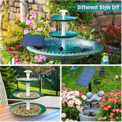 AISITIN 3 Tiered Bird Bath with 3.5W Solar Pump, DIY Solar Fountain Detachable and Suitable for Bird Bath, Garden Decoration