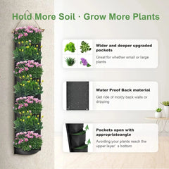 4/6/9 Pockets Waterproof Hanging Vertical Wall Planter Bags Planting Flower Grow Bags  for Indoor Outdoor Yard Garden Fence Home