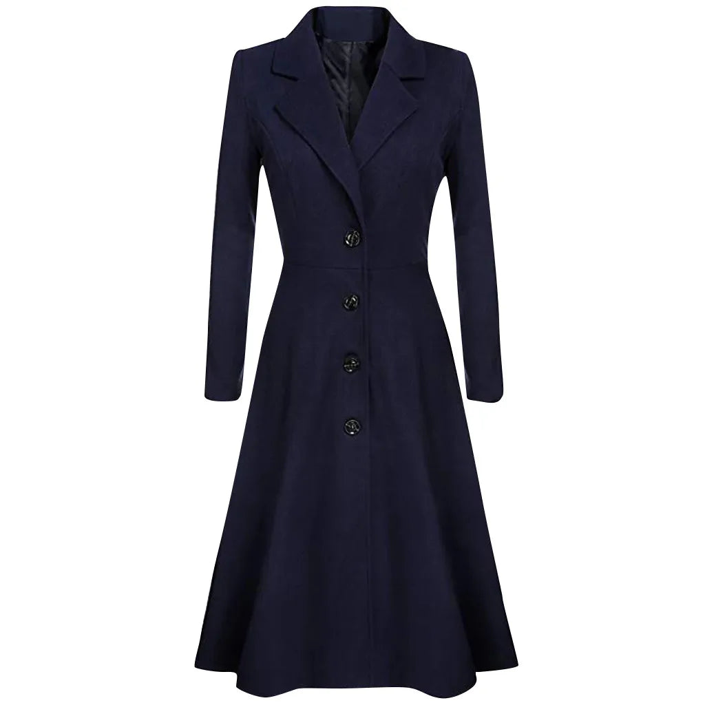 Winter Jackets For Women 2023 Autumn Winter Lapel Button Long Trench Coat Windbreak Overcoat Women Jacket куртка женская