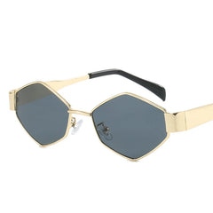 Fashion Punk Sunglasses Women 2024 Luxury Brand Unique Hexagon Sun Glasses Men Vintage Square Eyewear Shades Polygon Glasses