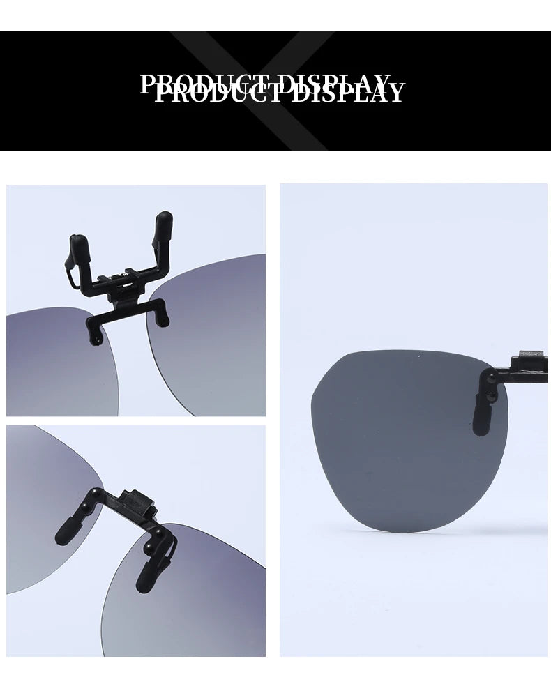 DOHOHDO New Men Women Clip On Sunglasses Polarizing UV400 Protention Vintage Clip Polarized Glasses Night Vision Driving Goggles