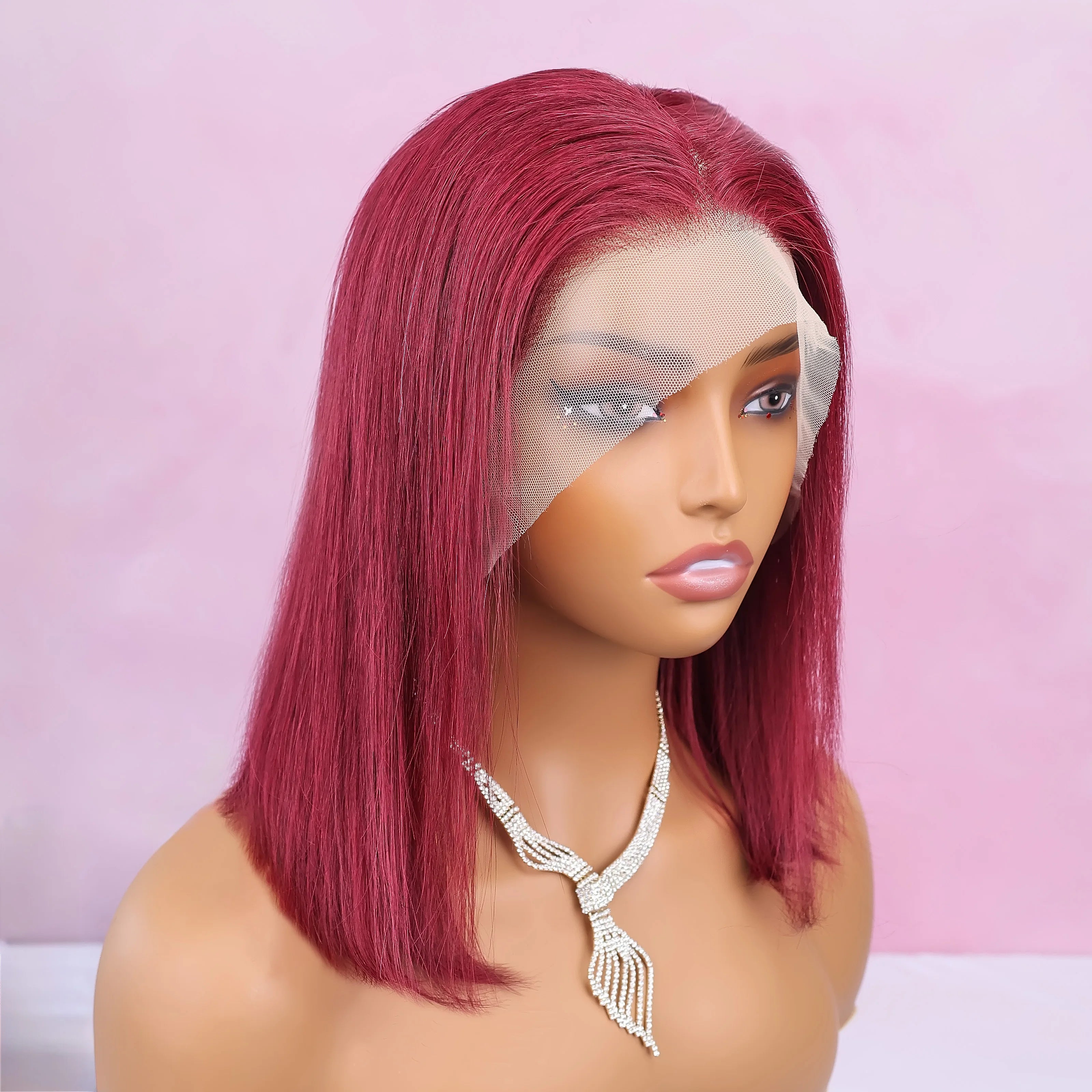 Bob Wig Human Hair 99J Burgundy Lace Front Wigs Human Hair 13x4 Lace Wigs Human Hair Brazilian Straight Bob Wigs