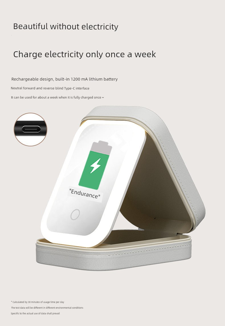 Carrying Foldable Storage Box Integrated Dormitory Makeup Mirror