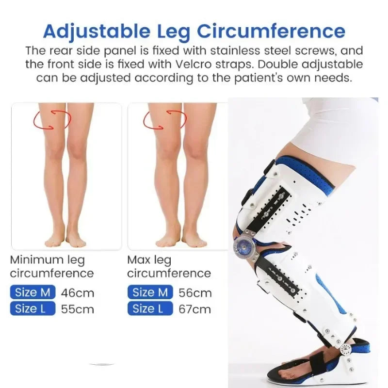 Adjustable Knee Ankle Foot Orthosis Support Lower Limbs Brace Fracture Protector Leg Joint Support Ligament Rehabilitation Care