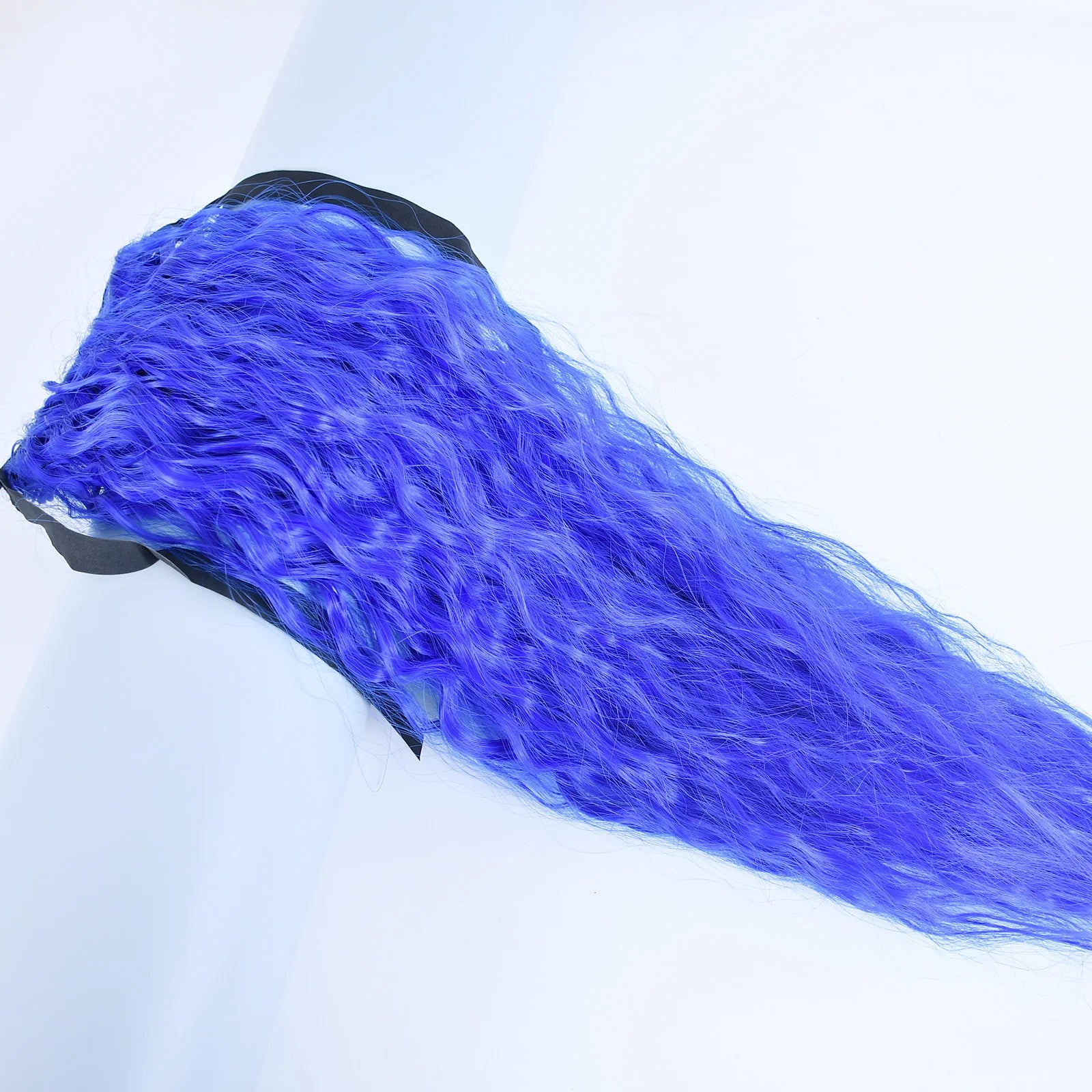 Jeedou Synthetic Long Kinky Curly Hair Ribbon Ponytail Extension Brown Blue Pink Purple Naturl Color Ponytails