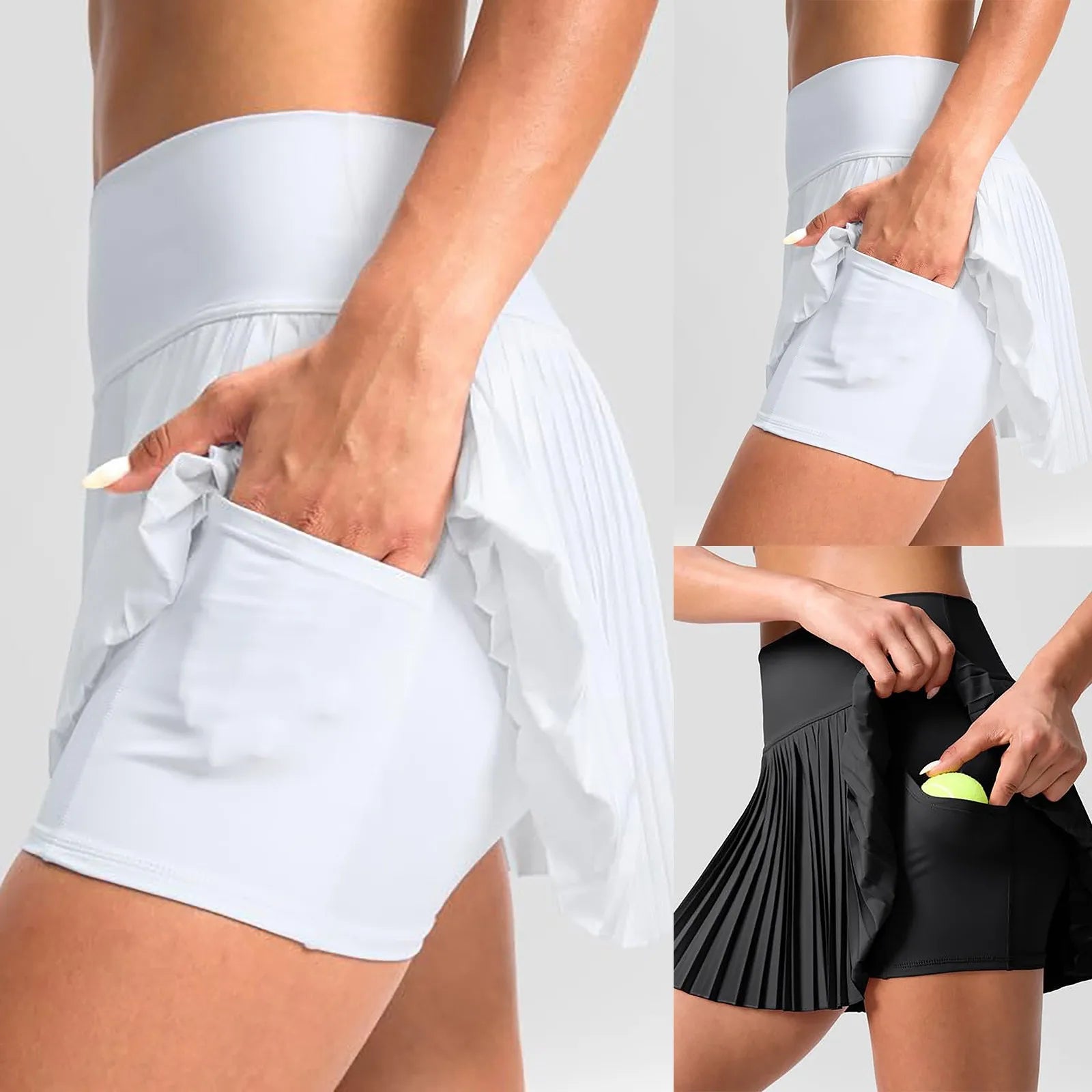 Women Tennis Skirts High Waist Pleated Mini Skirt Breathable Sweat Shorts Summer Sports Skirts Gym Yoga Skorts Sportswear