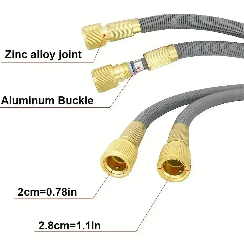 High Pressure Garden Water Hose 2.5-30 Meters Expandable Flexible Stripes Pipes for Garden Farm Irrigation Car Wash PVC Reel Gun