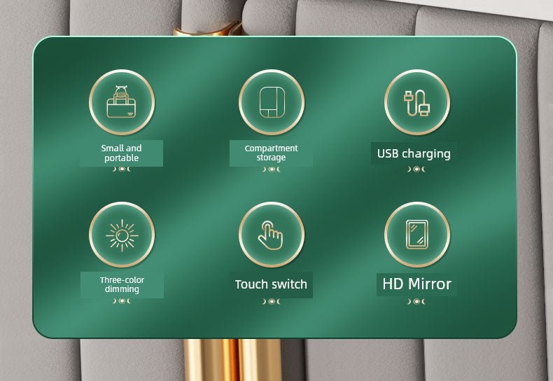 Travel Bag Mirror Desktop Desktop Cosmetic Mirror Portable with Light Women Portable Foldable Led Storage Box