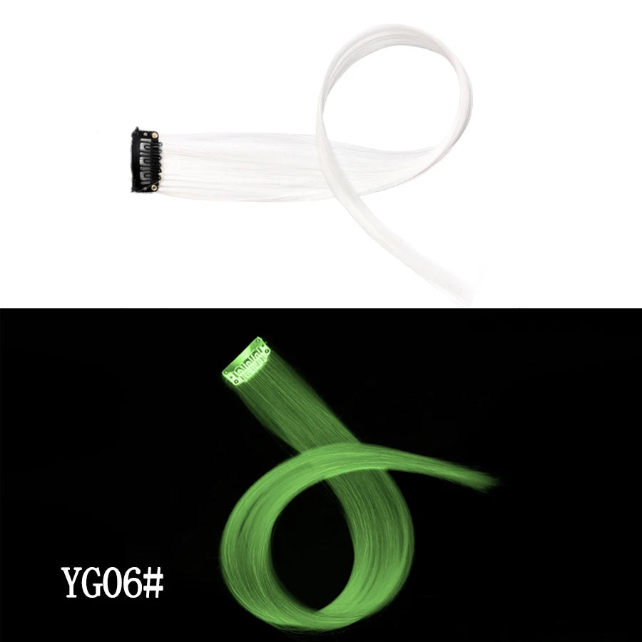 Synthetic Clip In One Pieces Raiinbow Hair Extensions  Straight Synthetic Hair Pieces 18" Long  Ombre Hair Pink Purple Red Blue