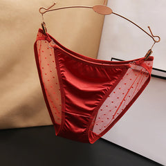 Sexy Underwear Women'S Low Waist Lace Mesh Embroidery Briefs Cotton Crotch Underwear Low Waisted Transparent Panties Intimate