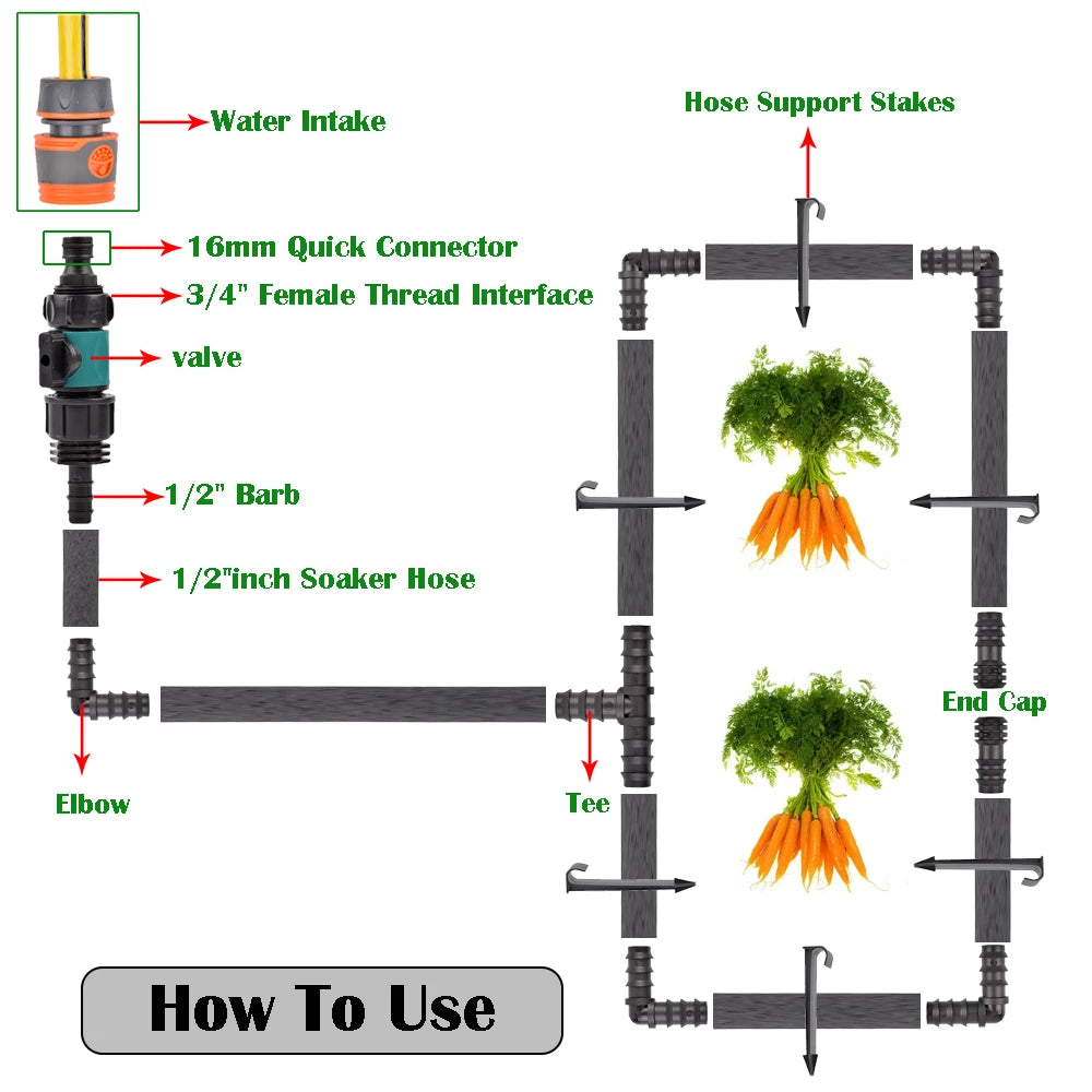 Plastic Valve Quick Connector 3/4" Thread to PE Pipe Barb Connectors 16/20/25mm Garden Watering Prolong Hose Adapter Switch