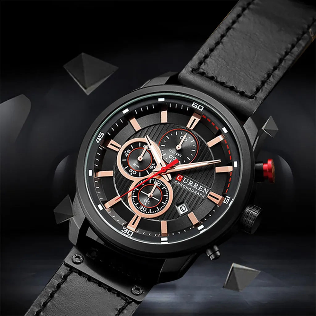 Waterproof Quartz Watch Round True Three Eyes Men'S Business Watch Multifunction Military Sports Watch 2023 New Luxury Watch 시계