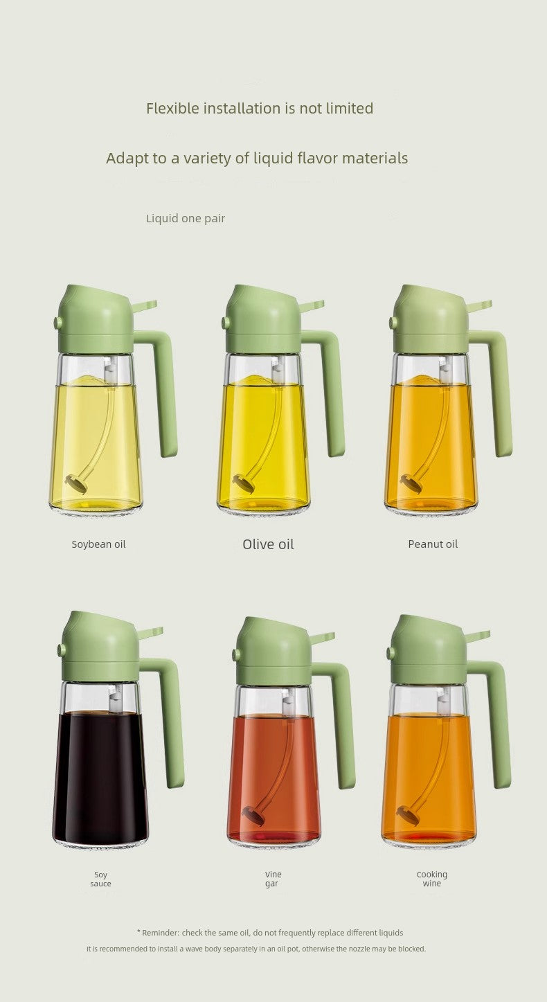 Fuel Injector For Home Food Grade Atomization Kitchen Non-Oil-Stick Dual-Use Two-in-One Oil Dispenser Glass Oil Tank