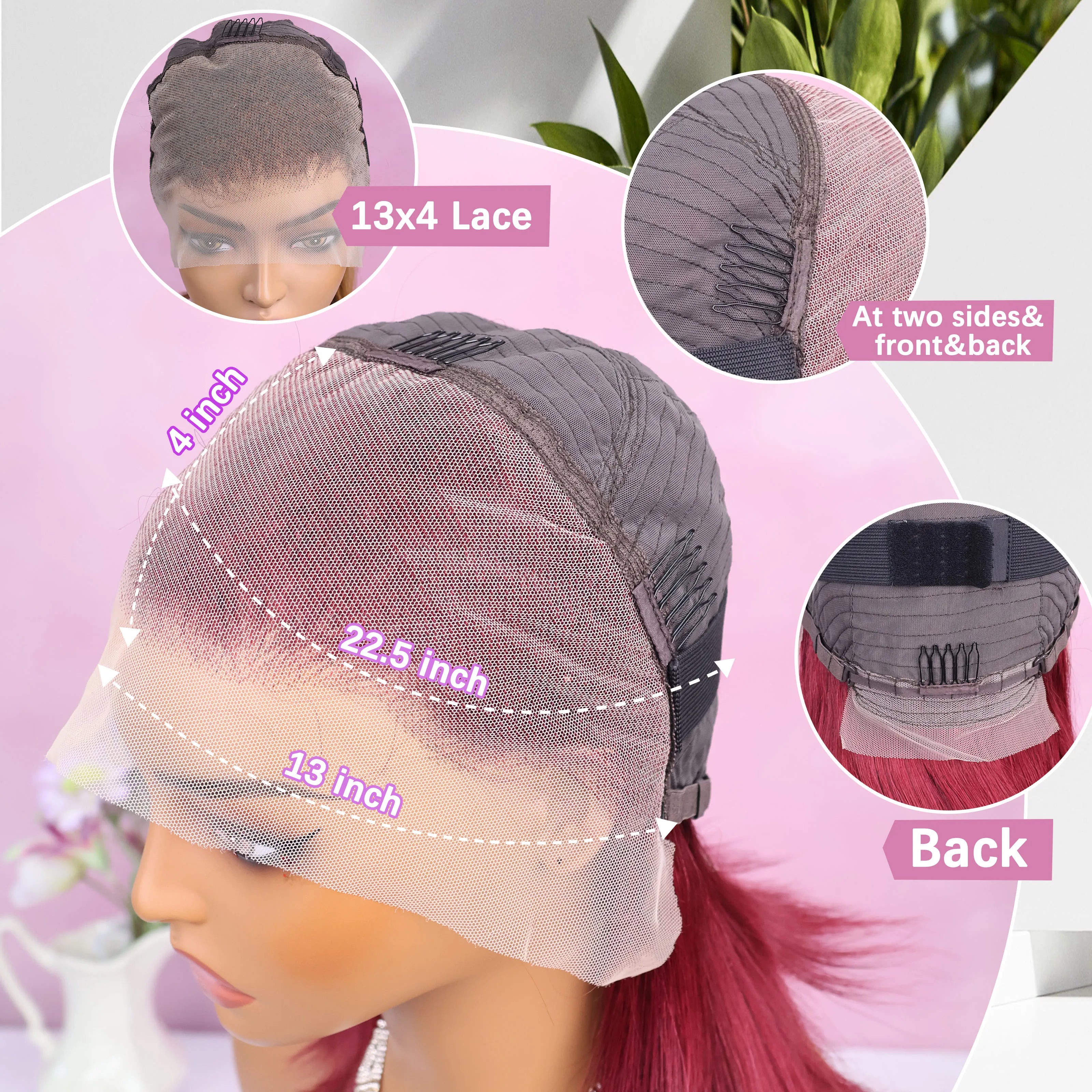 Bob Wig Human Hair 99J Burgundy Lace Front Wigs Human Hair 13x4 Lace Wigs Human Hair Brazilian Straight Bob Wigs