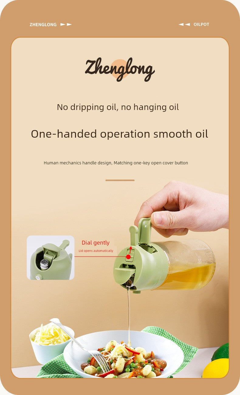 Glass Spray Oil Bottle Jar Spray Dual-Use Air Fryer Kitchen For Home Spray Oil Dispenser Oil Tank Seasoning Pour Oil