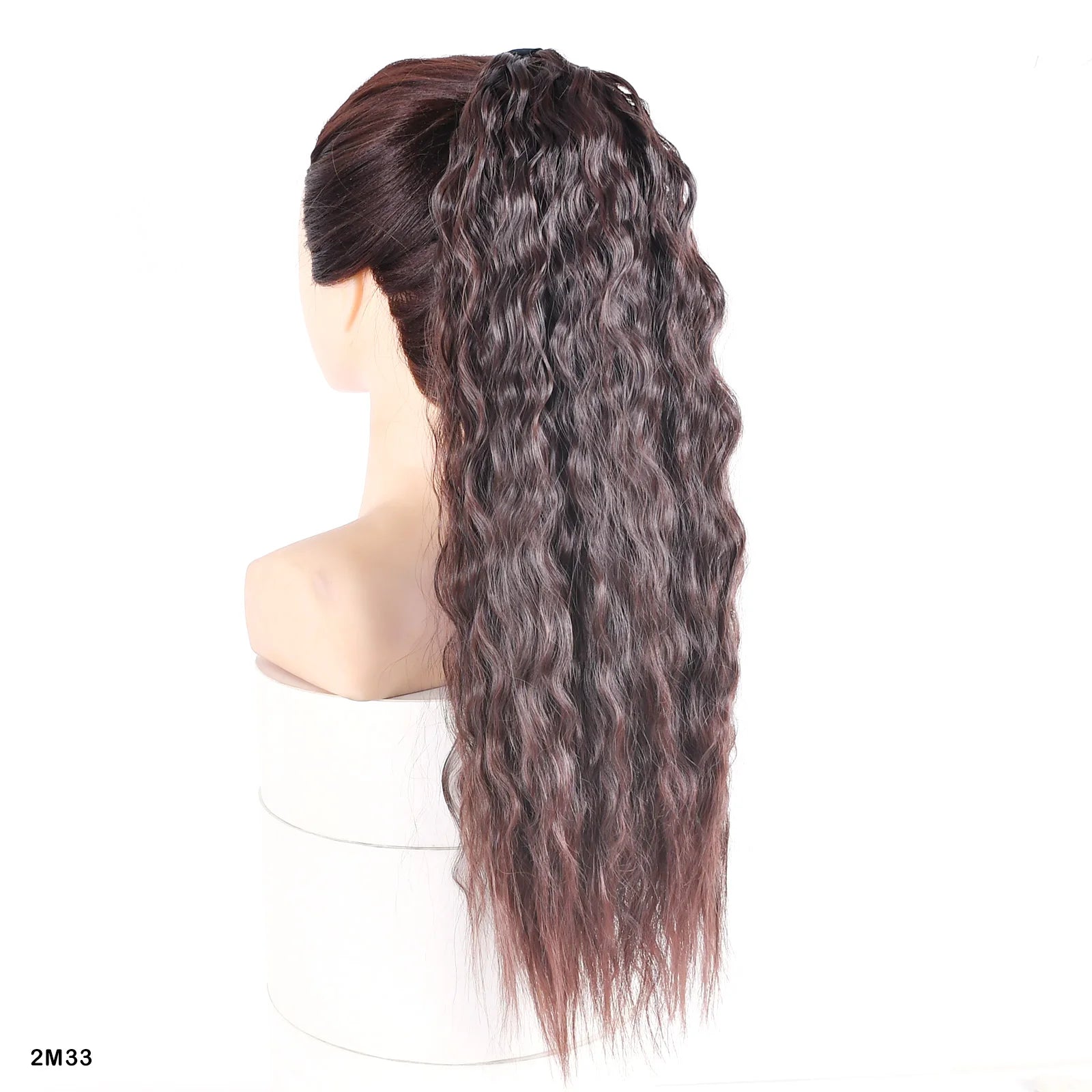 Jeedou Synthetic Long Kinky Curly Hair Ribbon Ponytail Extension Brown Blue Pink Purple Naturl Color Ponytails