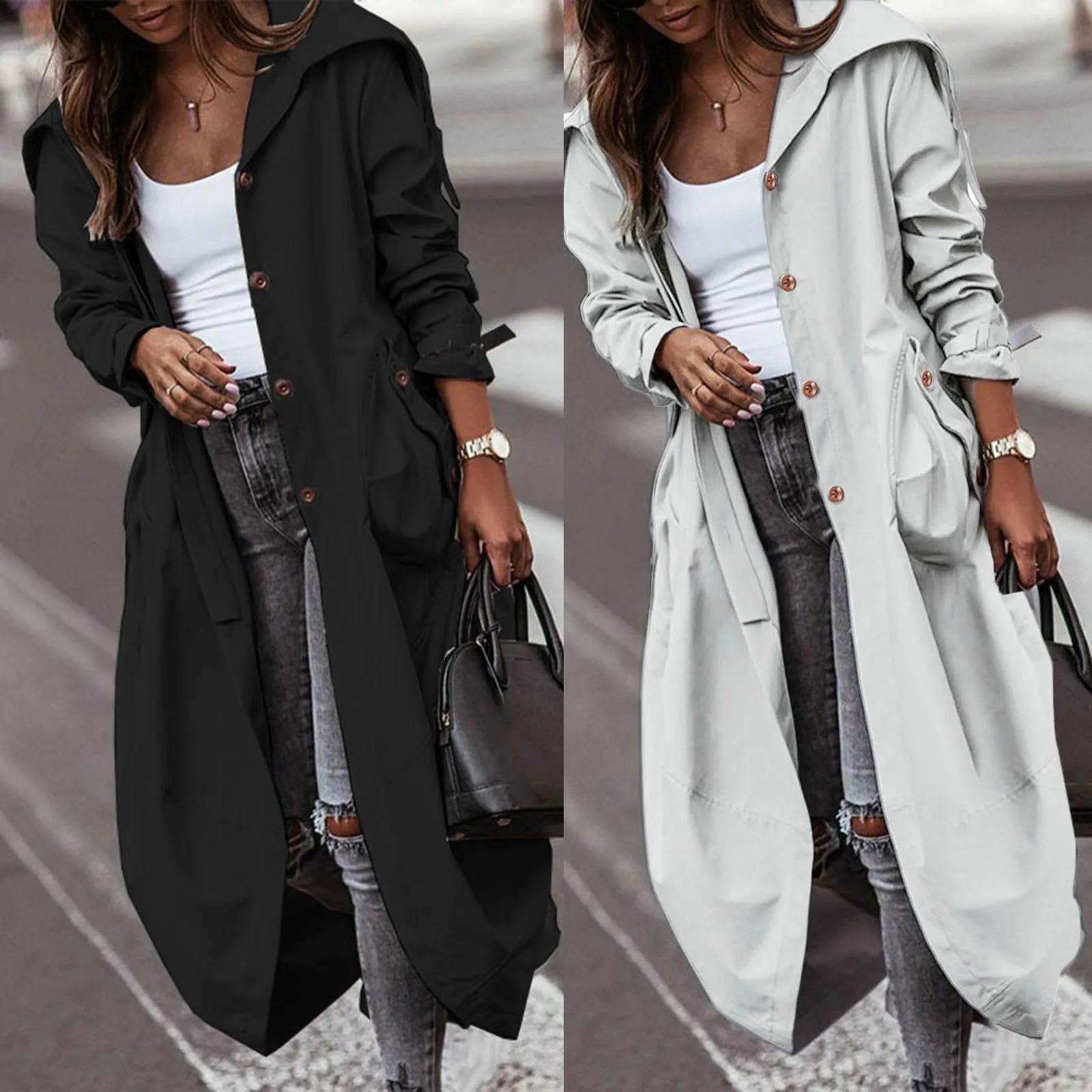 Women's Casual Lapel Collar Button Up Pocketed Long Shacket Coat Long Jackets The Light Jacket Satin Jacket Wrap Jacket Women