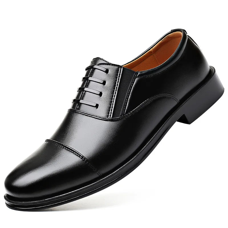 Zapatos formales de cuero para hombre, sin cordones, para vestir, bodas, informales, planos, de lujo, para caminar, oficina, trabajo, zapatos para hombre de talla grande