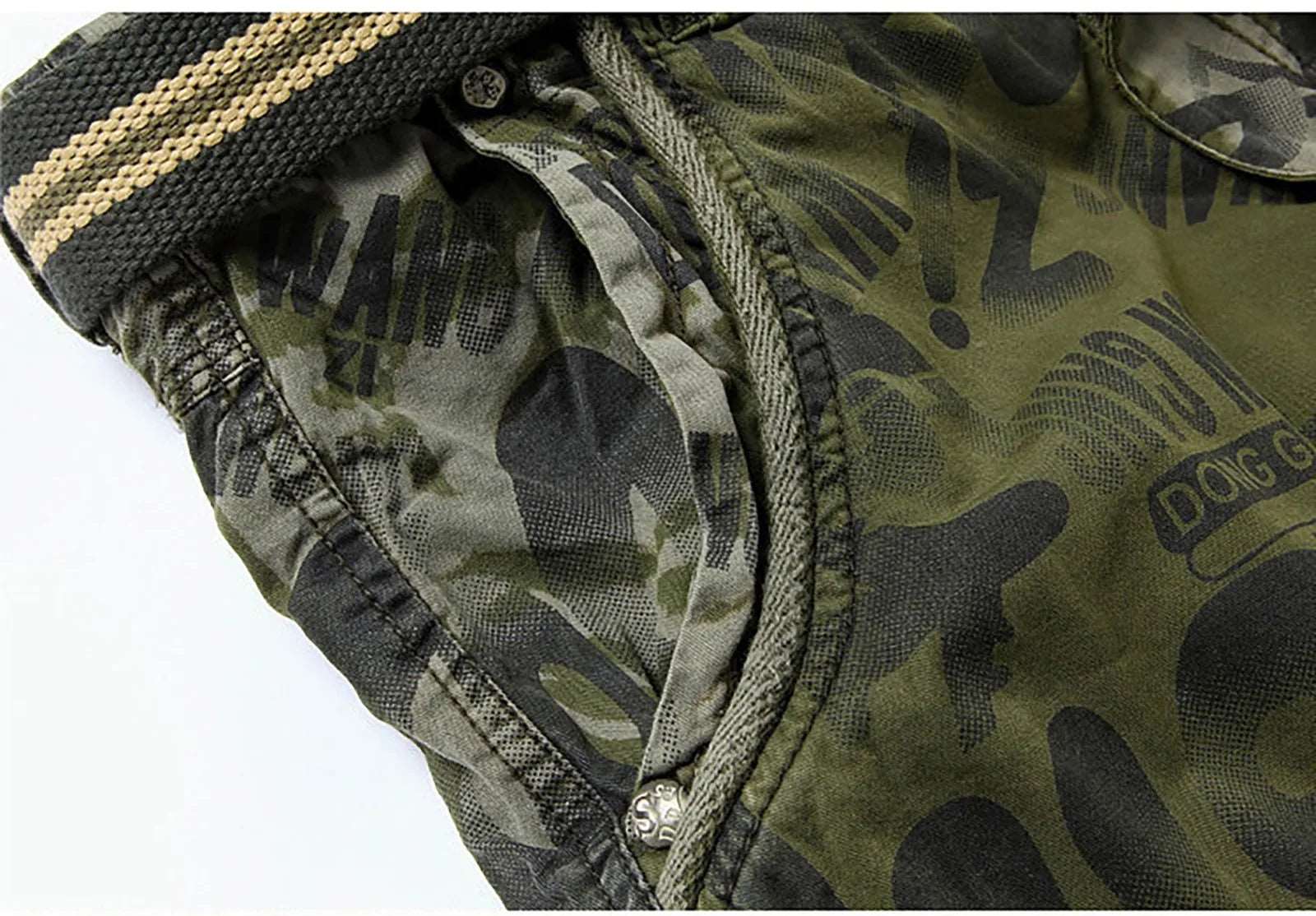 Men'S Camo Cargo Shorts Relaxed Fit Pocket Outdoor Cargo Shorts High Street Trousers Cotton Big Size Oversized Trousers