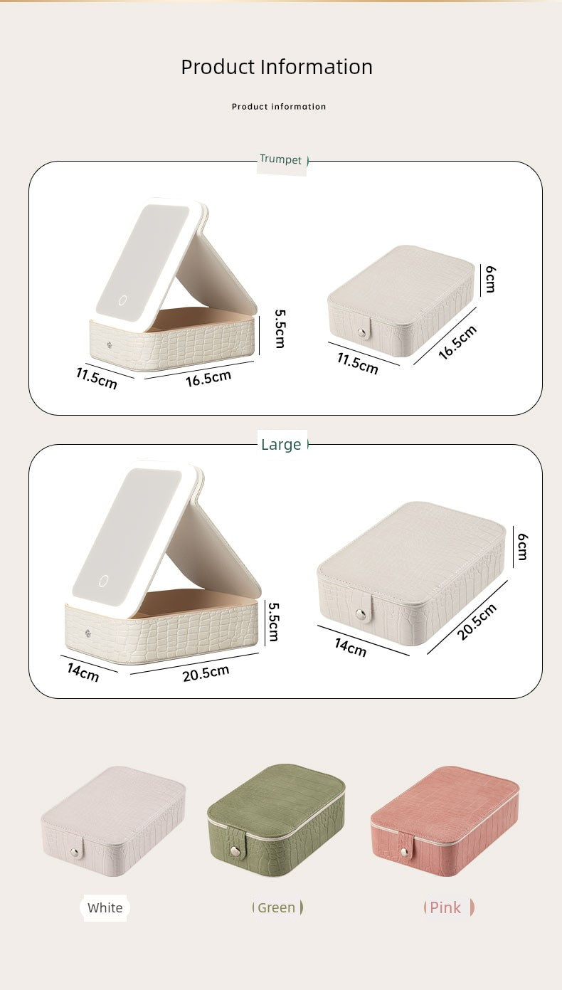 Carry Foldable Storage Box Dormitory Students Cosmetic Mirror