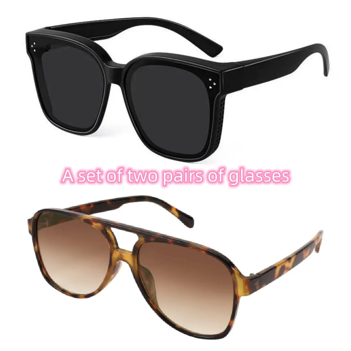 Cool&Ku Women Men Polarized Fit Over Sunglasses Oversized Trendy Square Cat Eye Wear Over Glasses