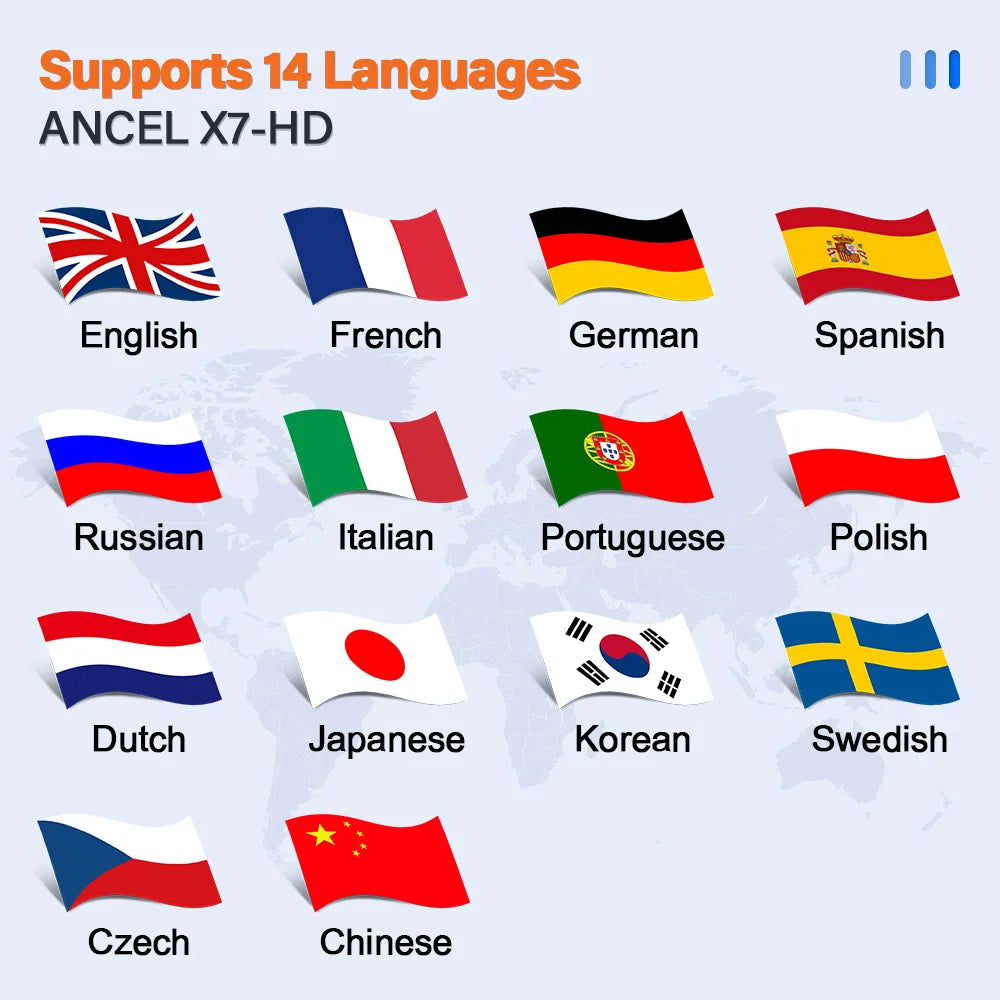 ANCEL X7 HD Heavy Duty Truck Diagnostic Tool Full System 12V 24V EPB ABS Oil Reset SAS DPF Regen TPMS ECU OBD2 Truck Scanner