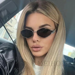 Fashion Punk Sunglasses Women 2024 Luxury Brand Unique Hexagon Sun Glasses Men Vintage Square Eyewear Shades Polygon Glasses